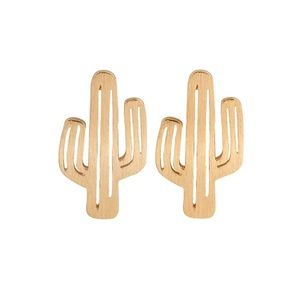 Gold cactus earrings
